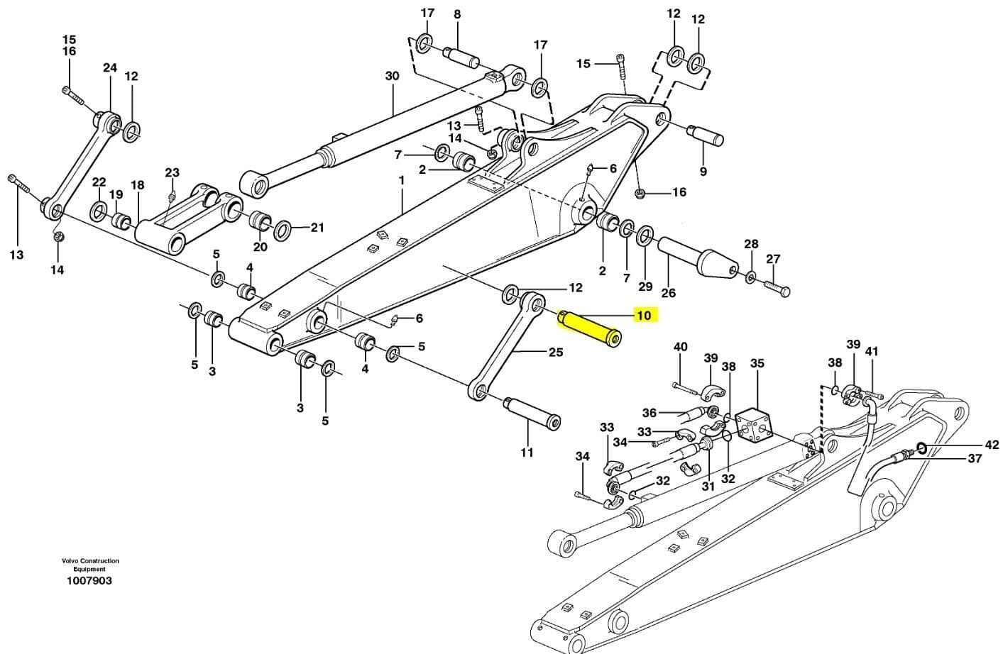 14370082 Volvo pin, bolt OEM surplus EC160, EW140, EW140B, EW160