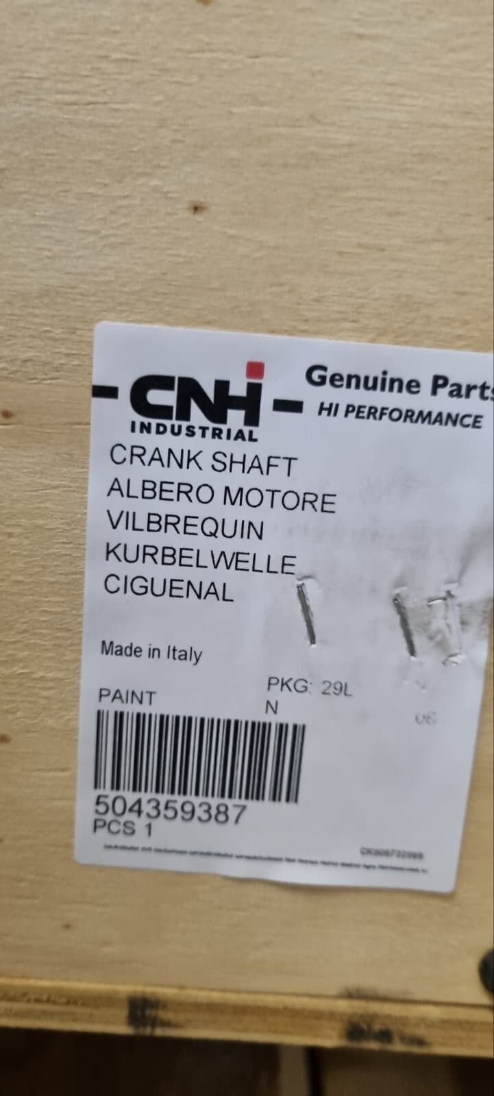 504359387 Crankshaft FPT CNH OEM NEW