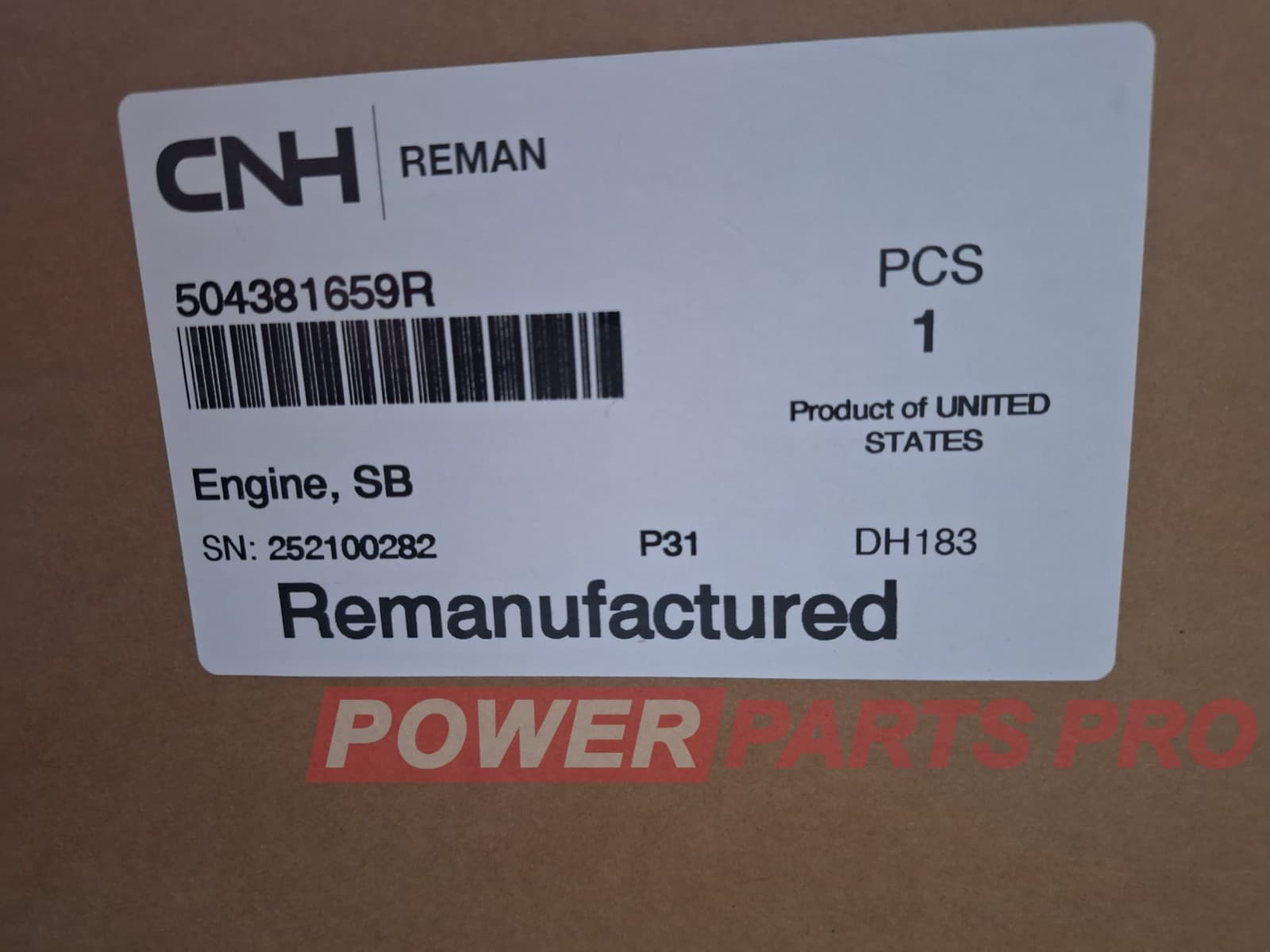 CNH Short engine F4CE0684F*D Iveco F4CE Turbocharged 2831308